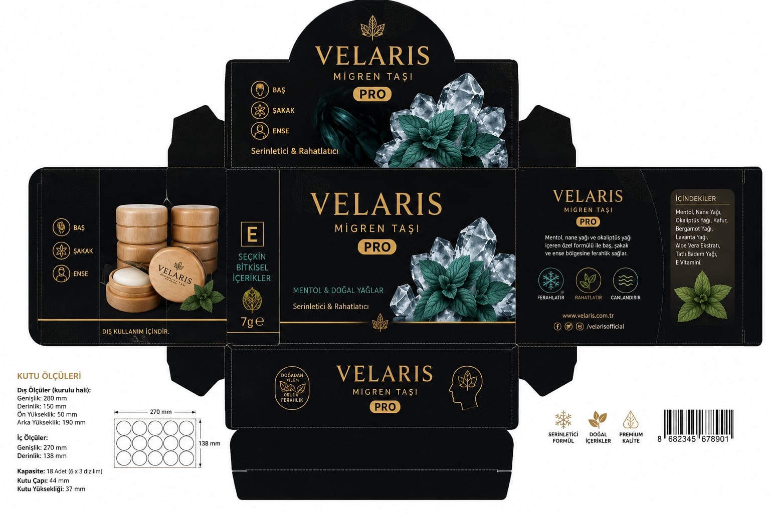 VELARIS Migren Taşı Pro - 18 Adet